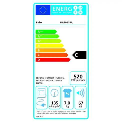 Sèche-linge frontal BEKO DA 7011 PA - 7