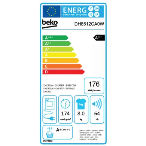 Sèche-linge frontal BEKO DH8512CA0W - 6