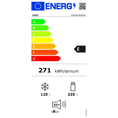 Réfrigérateur combiné inversé HAIER HTW5618ENPW - 5