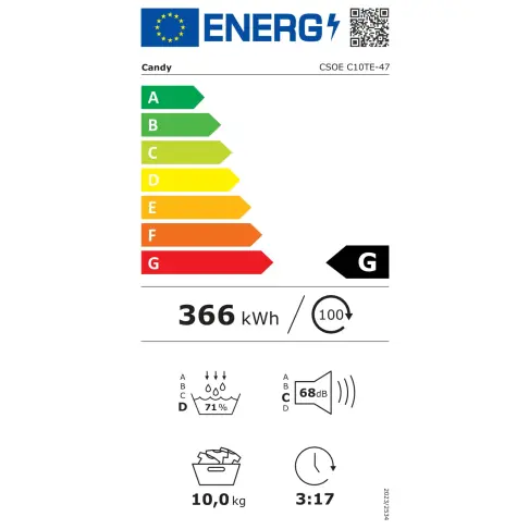 Sèche-linge frontal CANDY CSOEC10TE47 - 6 Sèche-linge frontal CANDY CSOEC10TE47 - 6