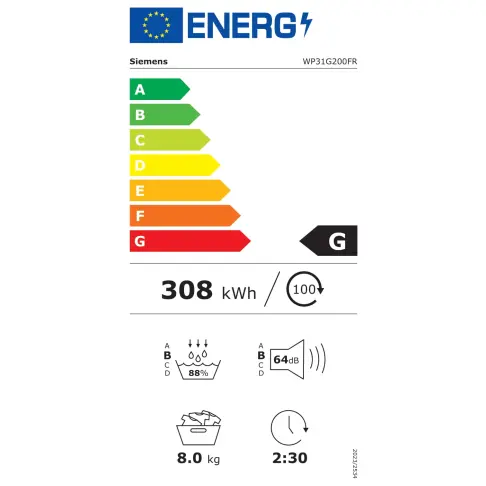 Sèche-linge frontal SIEMENS WP31G200FR - 7