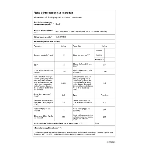 Lave-vaisselle 60 cm BOSCH SMS4HTI48E - 2