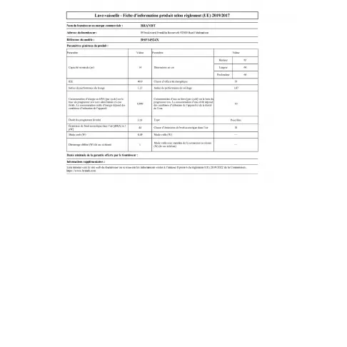 Lave-vaisselle 60 cm BRANDT DSF14524X - 3
