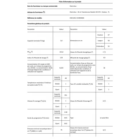 Lave-linge frontal ELECTROLUX EWC1051 - 2