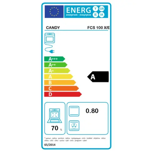 Four émail lisse CANDY FCS100XE1 - 8 Four émail lisse CANDY FCS100XE1 - 8