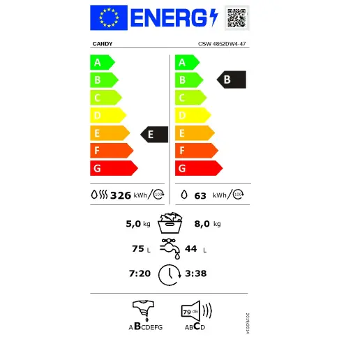 Lave linge séchant CANDY CSW4852DWA447 - 5