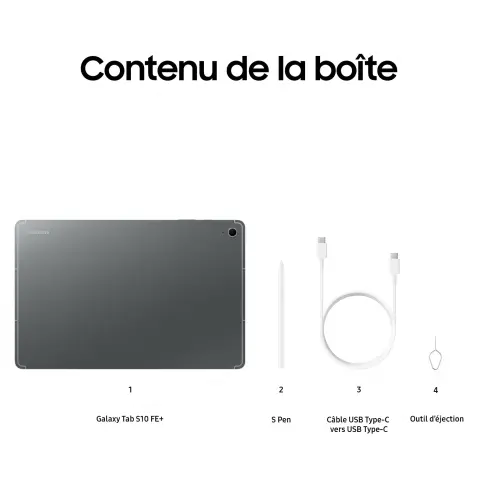 SAMSUNG Galaxy Tab S10 FE+5G Wi-Fi Gris - 128Go - 10