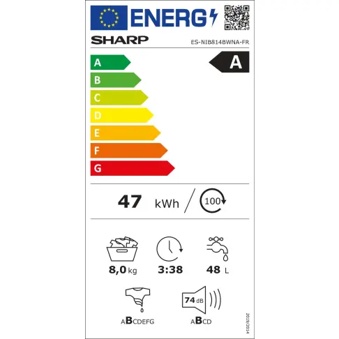 Lave-linge intégrable SHARP ESNIB814BWNA - 10