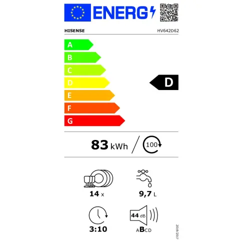 Lave-vaisselle tout intégré 60 cm HISENSE HV642D62 - 12