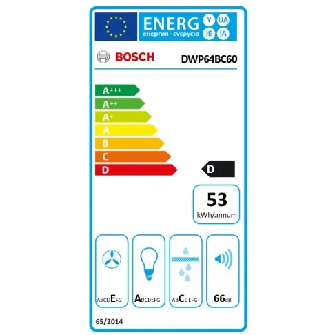 Hotte décorative BOSCH DWP 64 BC 60 - 11 Hotte décorative BOSCH DWP 64 BC 60 - 11