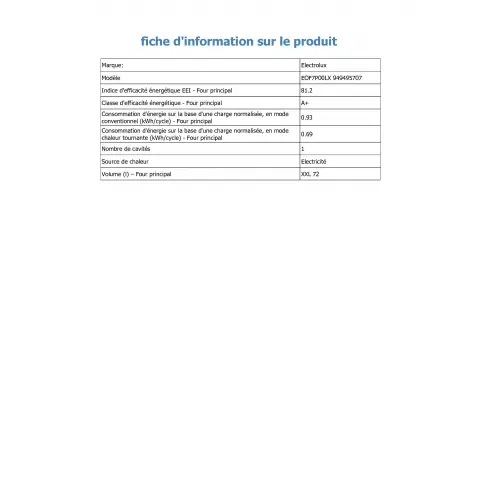 Four pyrolyse ELECTROLUX EOF 7 P 00 LX - 10