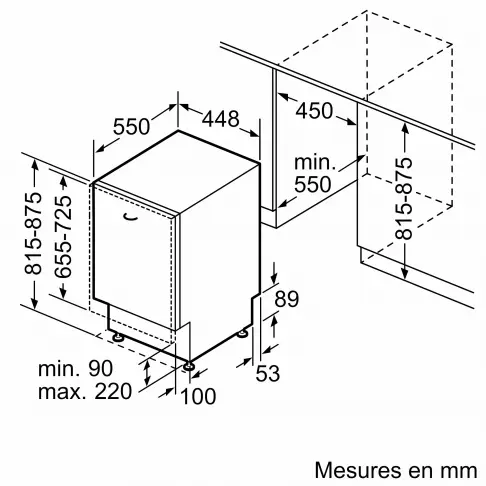 Lave-vaisselle tout intégré 45 cm BOSCH SPV4EMX24E - 10