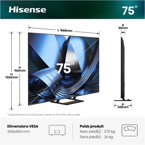 Tv led 75'' HISENSE 75U7SE - 2