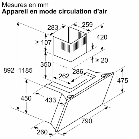 Hotte décorative BOSCH DWK81AN20 - 8