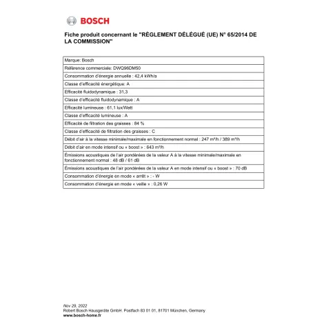 Hotte décorative BOSCH DWQ 96 DM 50 - 3
