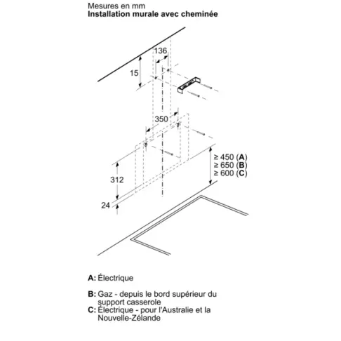 Hotte décorative murale BOSCH DWK85DK60 - 8