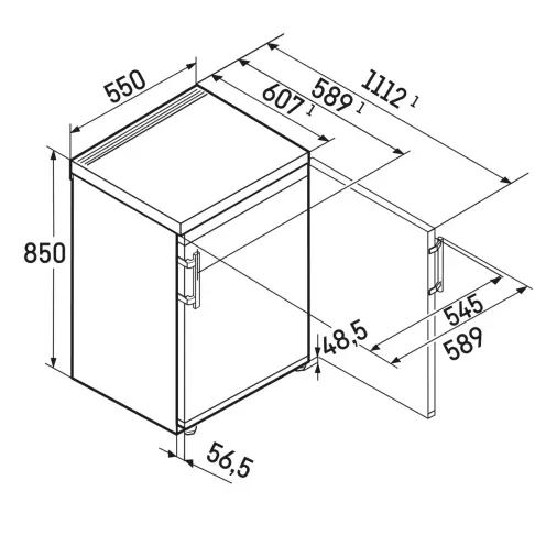 Réfrigérateur table top LIEBHERR KTE550 - 4
