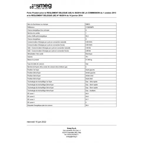 Cuisinière dessus gaz SMEG CO68GMP9 - 2