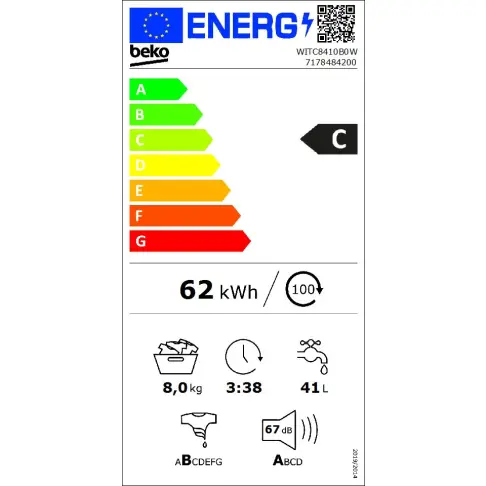 Lave-linge encastrable BEKO WITC 8410 B 0 W - 7