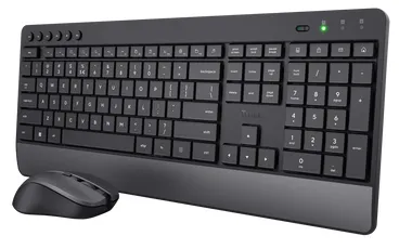 Trust Primo - Clavier Et Souris AZERTY Belge, Set Silencieux Pour Travail Confortable