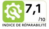 Lave-vaisselle 45 cm CANDY CDPH2D1047S - Indice de réparabilité