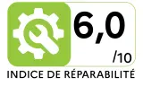 Indice de réparabilité Aspirateur balai CALIFORNIA A27ASB60 - Indice de réparabilité