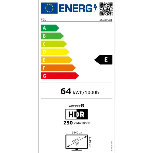 Télé led 55'' TCL 55C89L - 2