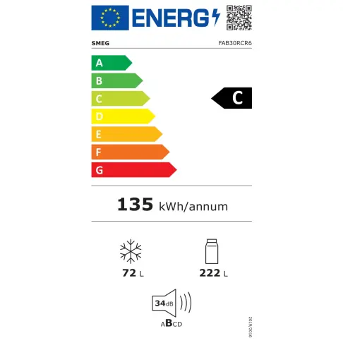 Réfrigérateur 2 portes SMEG GAMME ANNEES 50 FAB30RCR6 - 10
