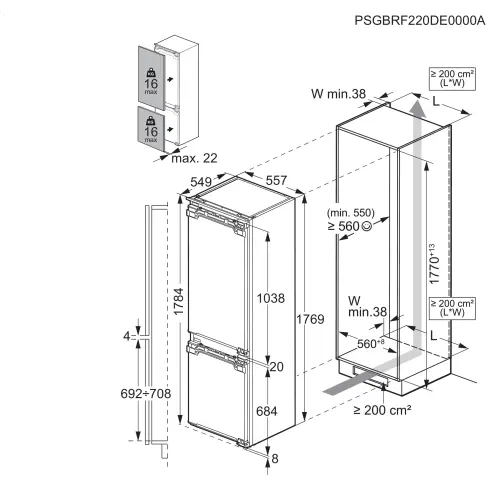 Réfrigérateur combiné intégré AEG TC7CS181DF - 10