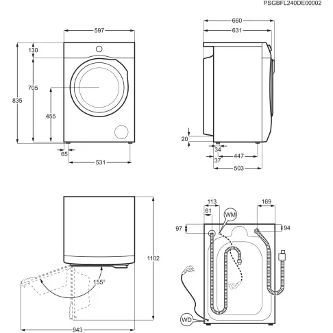 Lave-linge séchant AEG LWR73A1176V - 8
