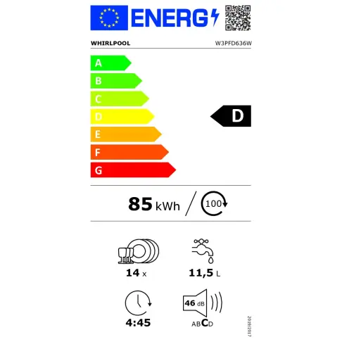 Lave-vaisselle intégré 60 cm WHIRLPOOL W3PFD636W - 11