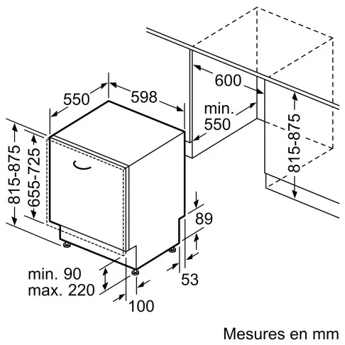 Lave-vaisselle tout intégré 60 cm SIEMENS SN63HX03TE - 11