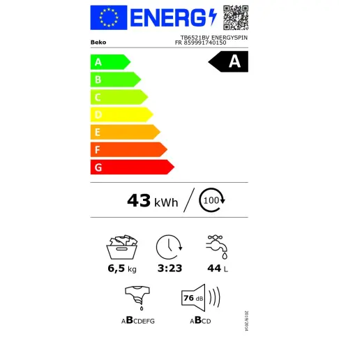 Lave-linge top BEKO TB6521BVENERGYSPINFR - 14