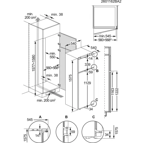 Réfrigérateur intégré 2 portes ELECTROLUX KTS3LE16S - 5