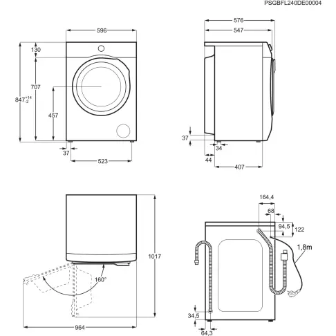 Lave-linge séchant AEG LWR7G944B - 14