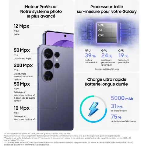 Smartphone SAMSUNG GALAXYS26ULTRABLEU256 - 9