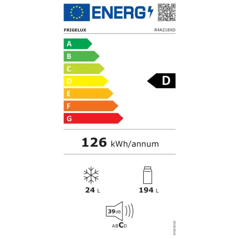 Réfrigérateur 1 porte FRIGELUX R4A218XD - 4