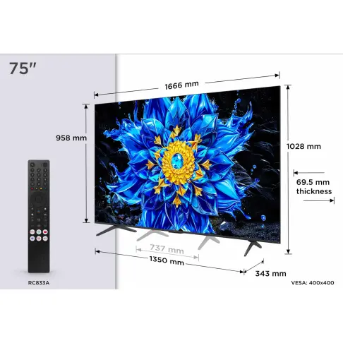 Tv led 75'' TCL 75P89L - 2