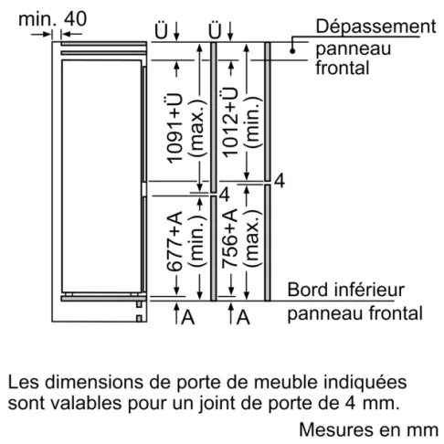 Réfrigérateur intégrable combiné inversé SIEMENS KI86V5SF0 - 9