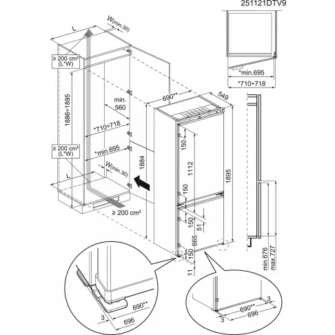 Réfrigérateur intégrable combiné inversé AEG NSC8T751DS - 4