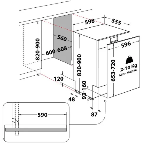 Lave-vaisselle tout intégré 60 cm WHIRLPOOL W3IFD536 - 8