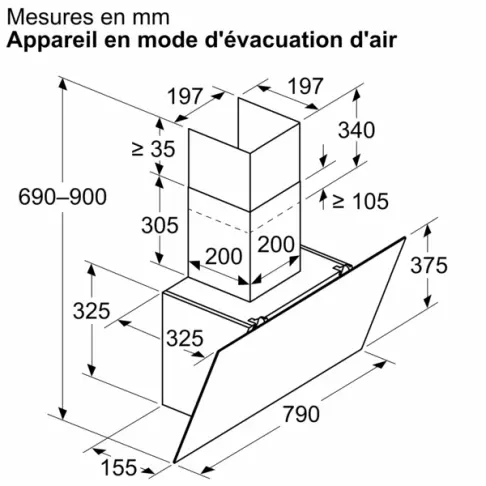 Hotte décorative murale BOSCH DWK85DK60 - 6